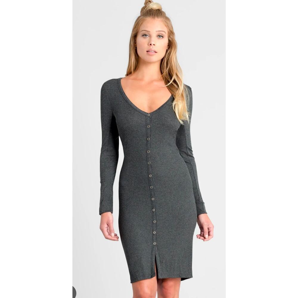 Laila Jayde Stitch Fix women's knit dress Grey long sleeve Size XS office church